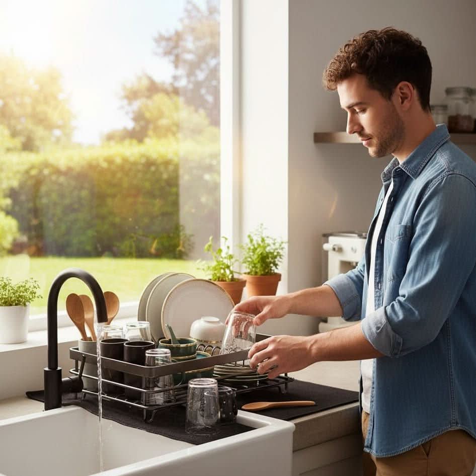 Dish Rack Foldable Stainless Steel Quick-Drain