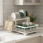 Dish Rack Foldable Stainless Steel Quick-Drain