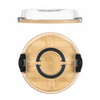 Divided Snack Tray Bamboo Clear Lid & Detachable Handle