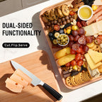 Divided Snack Tray Bamboo Clear Lid & Detachable Handle