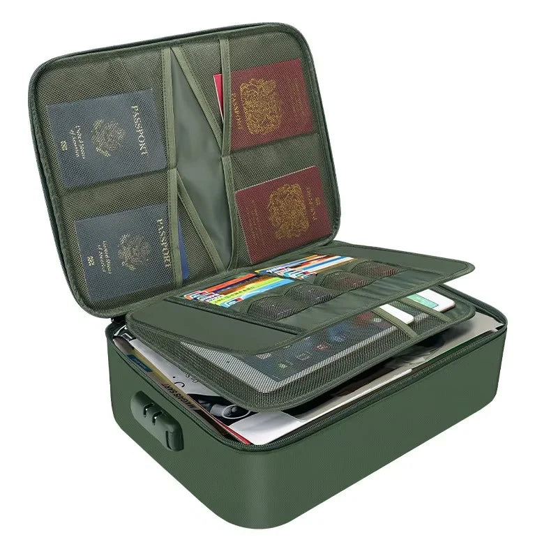 Document Organizer Bag Fireproof & Waterproof Fits US Letter