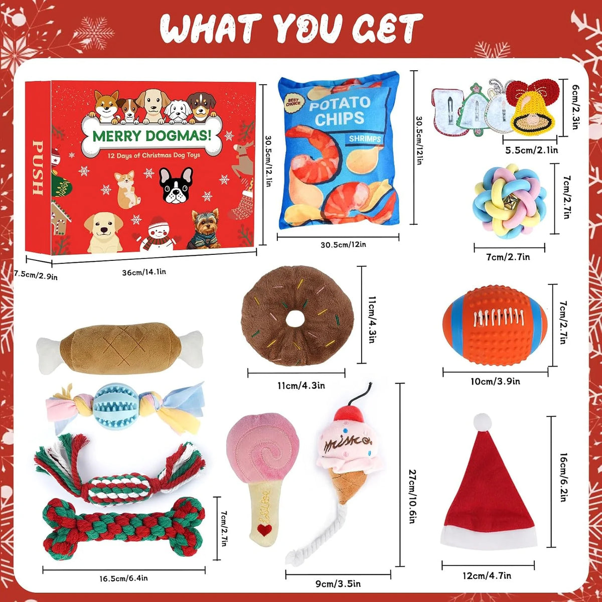 Dog Advent Calendar 12-Day Interactive Rubber & Rope Toys