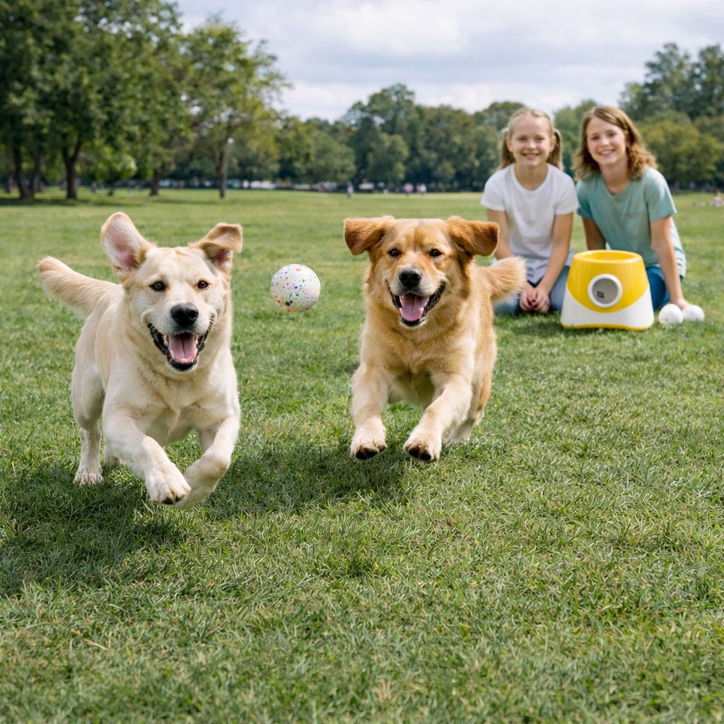 Dog Ball Launcher Automatic Adjustable Distance USB Rechargeable