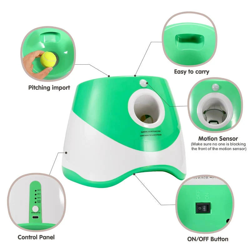 Dog Ball Launcher Rechargeable Motion Sensor 3 Distance Modes
