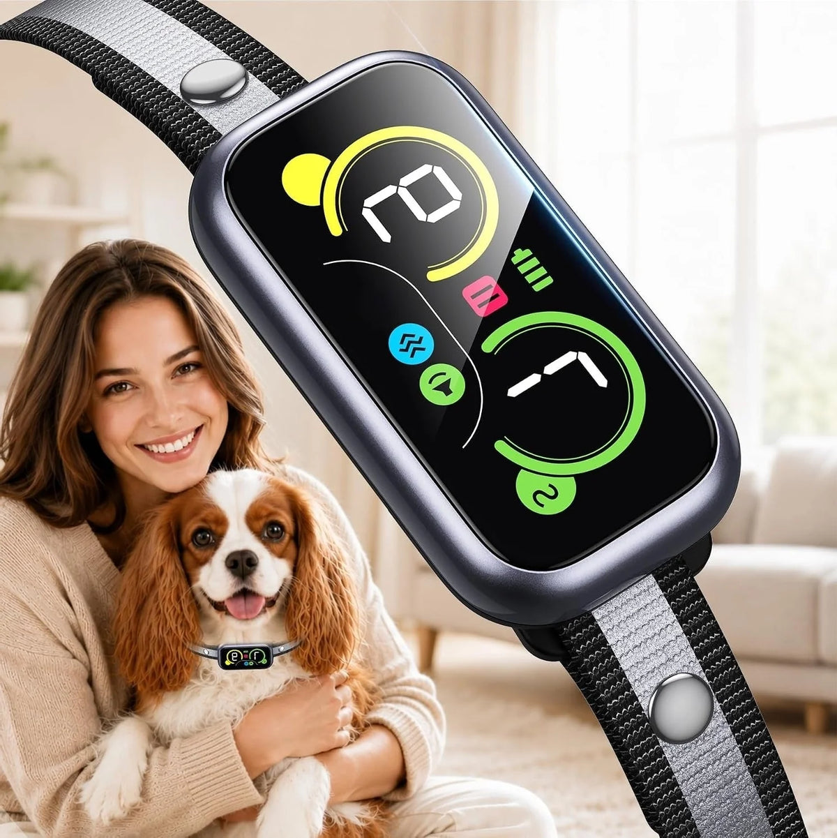 Dog Bark Collar Adjustable Modes Rechargeable 20+ Hour Battery