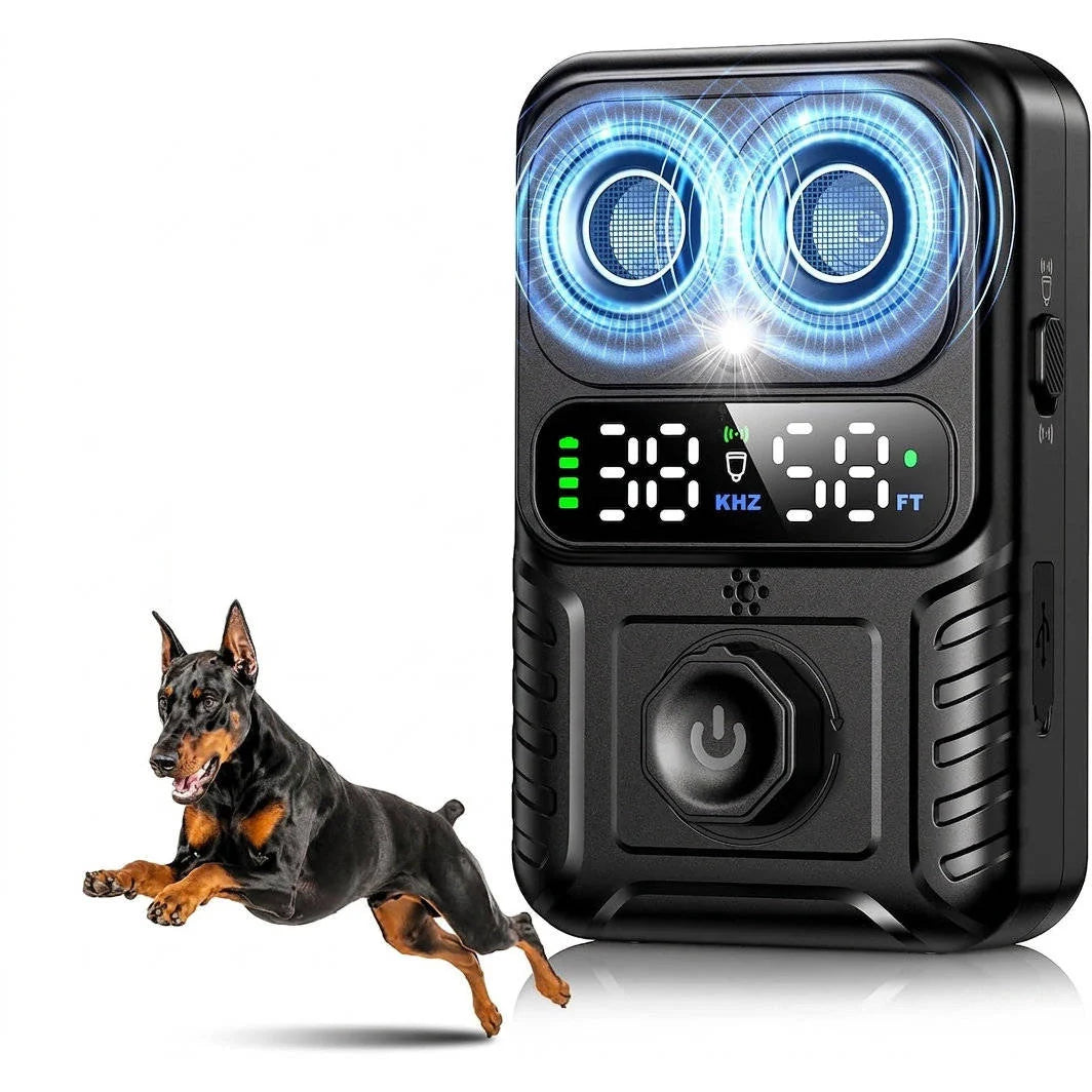 Dog Bark Deterrent Dual Ultrasonic Adjustable Range Rechargeable