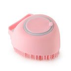 Dog Bath Brush Silicone Bristles & Shampoo Dispenser