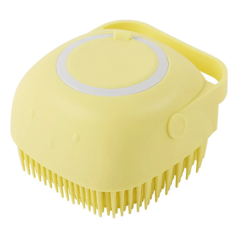 Dog Bath Brush Silicone Bristles & Shampoo Dispenser
