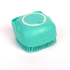 Dog Bath Brush Silicone Bristles & Shampoo Dispenser