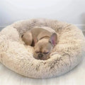 Dog Bed Calming Plush Donut Bolster Machine Washable