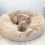 Dog Bed Calming Plush Donut Bolster Machine Washable