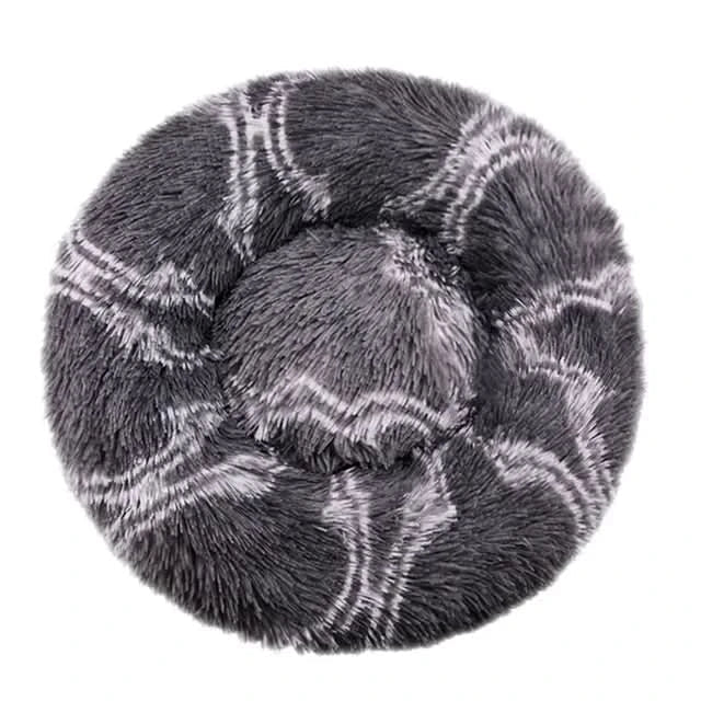 Dog Bed Calming Plush Donut Bolster Machine Washable