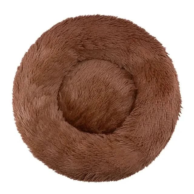 Dog Bed Calming Plush Donut Bolster Machine Washable