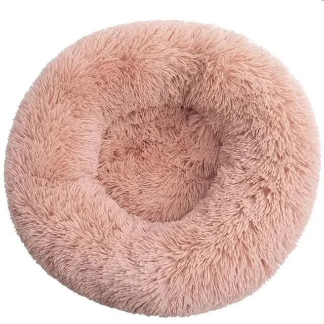 Dog Bed Calming Plush Donut Bolster Machine Washable