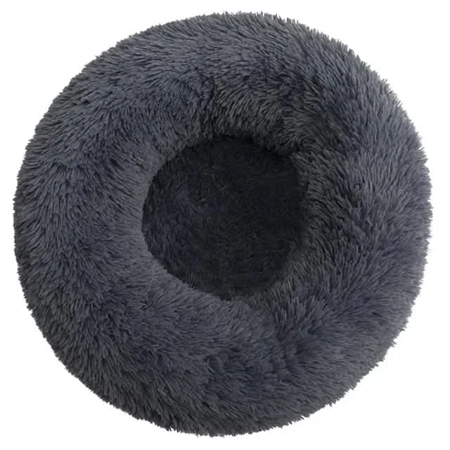 Dog Bed Calming Plush Donut Bolster Machine Washable