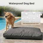 Dog Bed Chew-Resistant Canvas Plush Filling Non-Slip Bottom