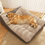 Dog Bed Orthopedic Elevated Headrest Removable Velvet Cover