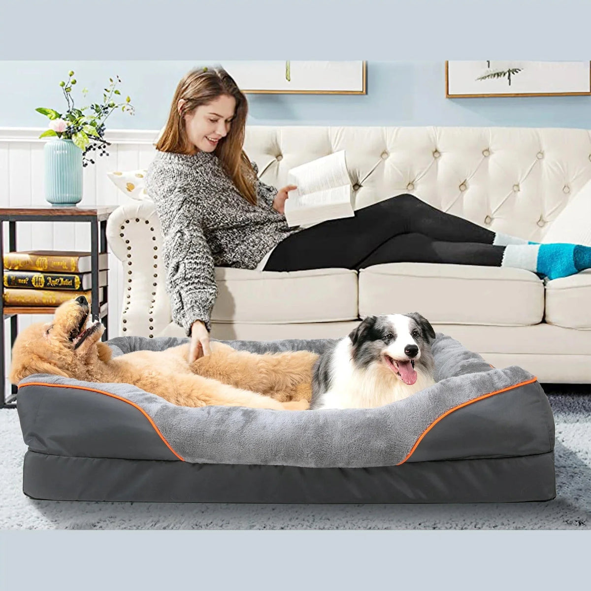 Dog Bed Orthopedic Foam Waterproof & Removable Cover