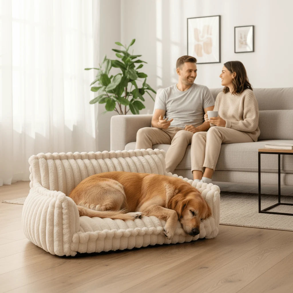 Dog Bed Orthopedic Memory Foam Raised Neck Support