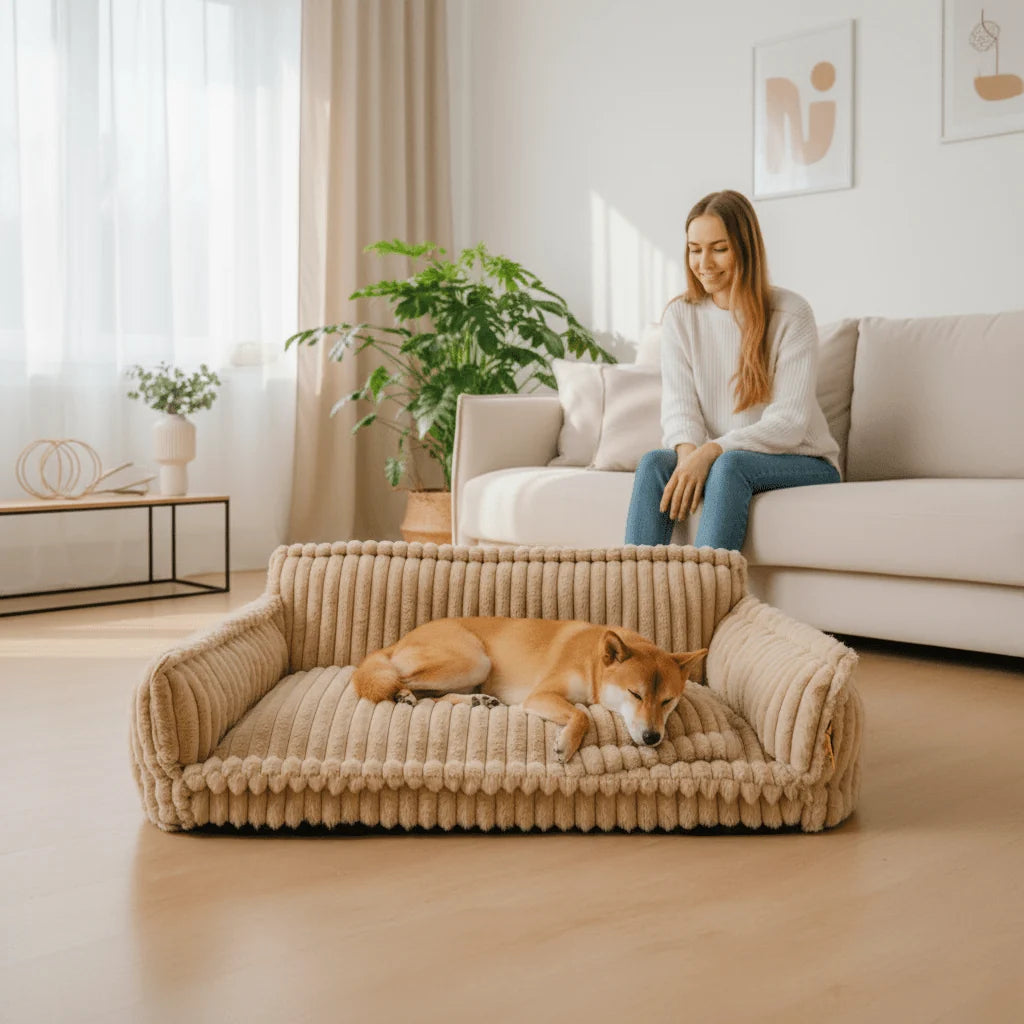 Dog Bed Orthopedic Memory Foam Raised Neck Support