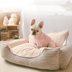 Dog Bed Plush Backrest Removable Washable Cover