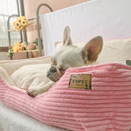 Dog Bed Plush Backrest Removable Washable Cover