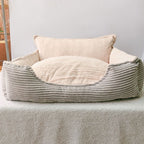 Dog Bed Plush Backrest Removable Washable Cover