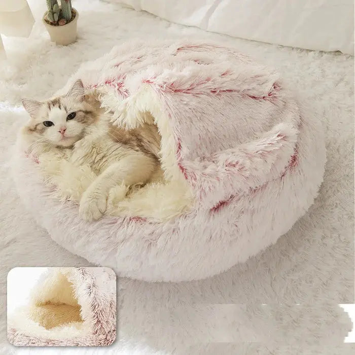 Dog Bed Plush Donut Ultra-Soft Anti-Slip & Machine Washable