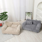 Dog Bed Plush Raised-Edge Removable Cover
