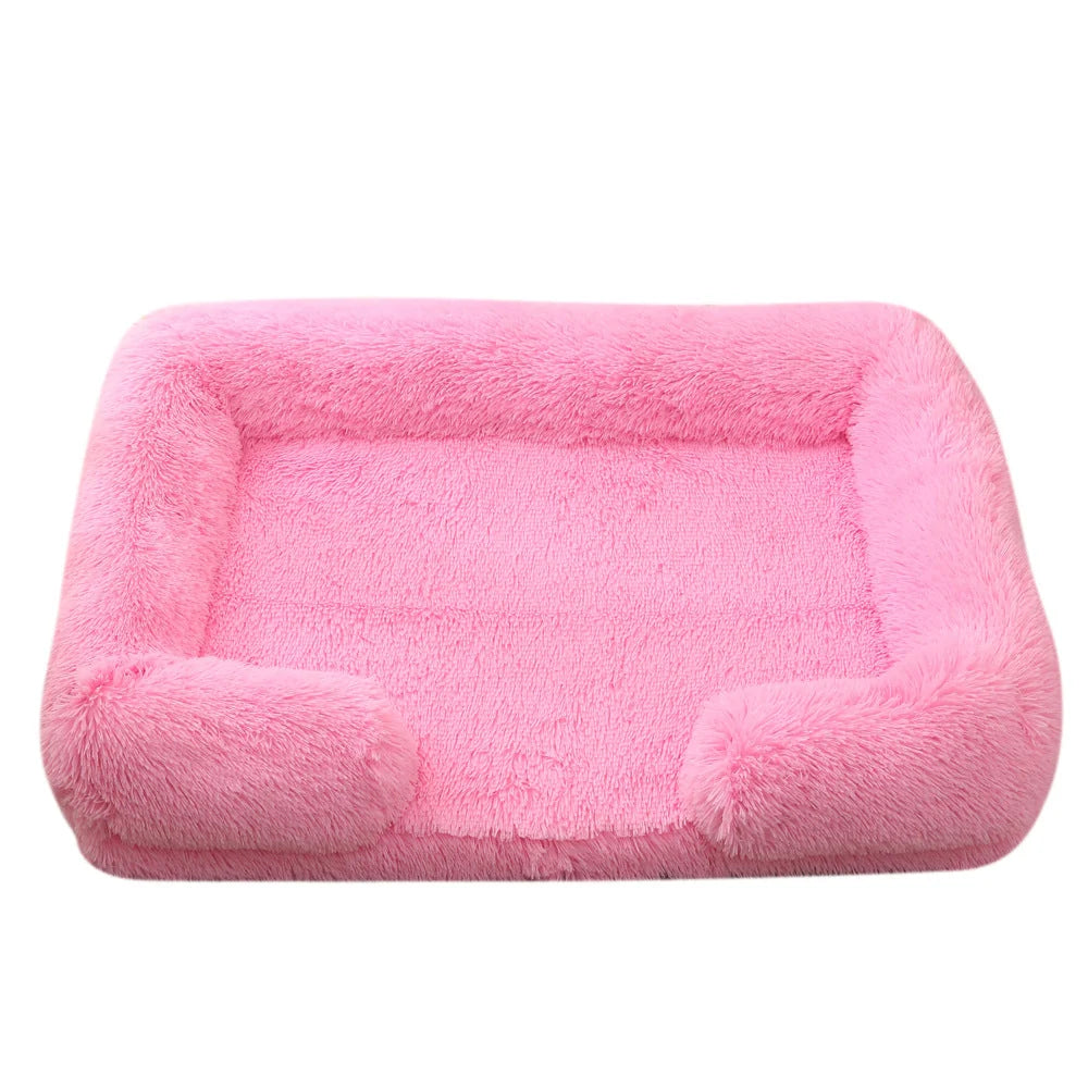 Dog Bed Plush Round Cloth Easy Care Multiple Sizes