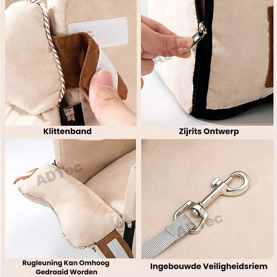 Dog Bed Portable Plush Cotton-Linen Washable Cover Anti-Slip