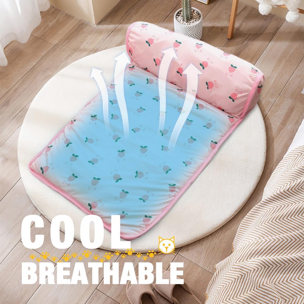 Dog Bed Self-Cooling Plush Pillow Machine Washable