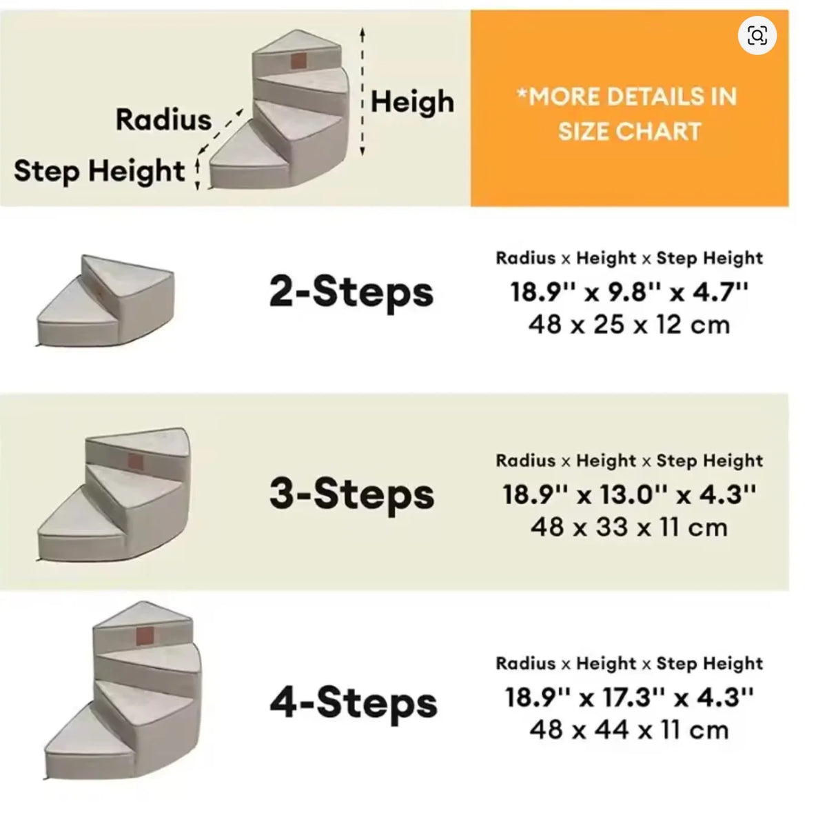 Dog Bed Stairs Orthopedic Foam Non-Slip Base & Washable Cover