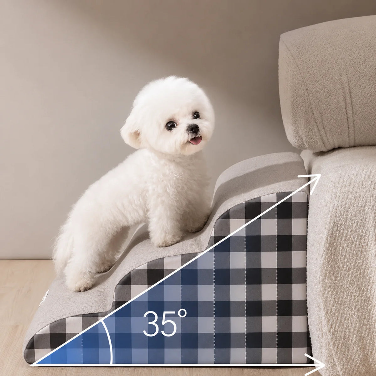 Dog Bed Steps High-Density Foam Non-Slip Wipe-Clean