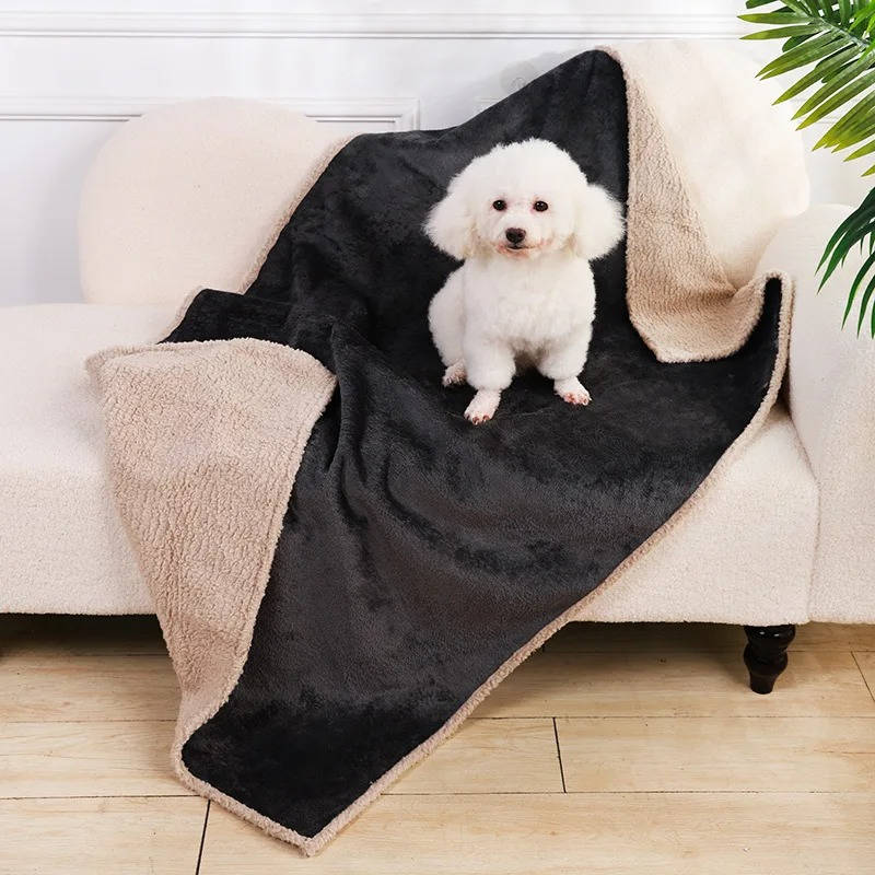Dog Blanket Sherpa Fleece Waterproof Raised Edge