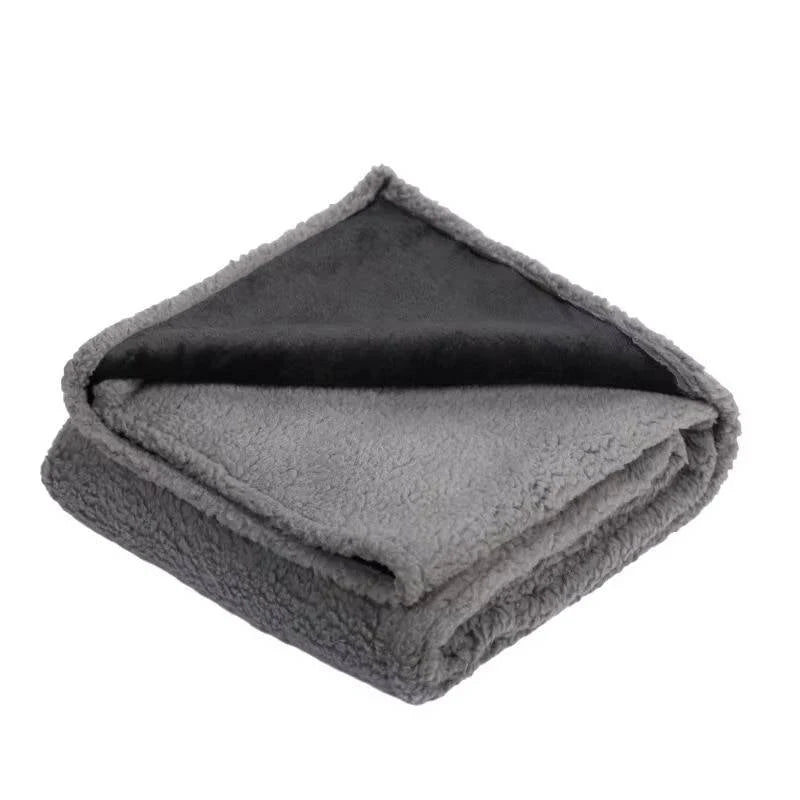 Dog Blanket Waterproof Sherpa Fleece Raised Rim