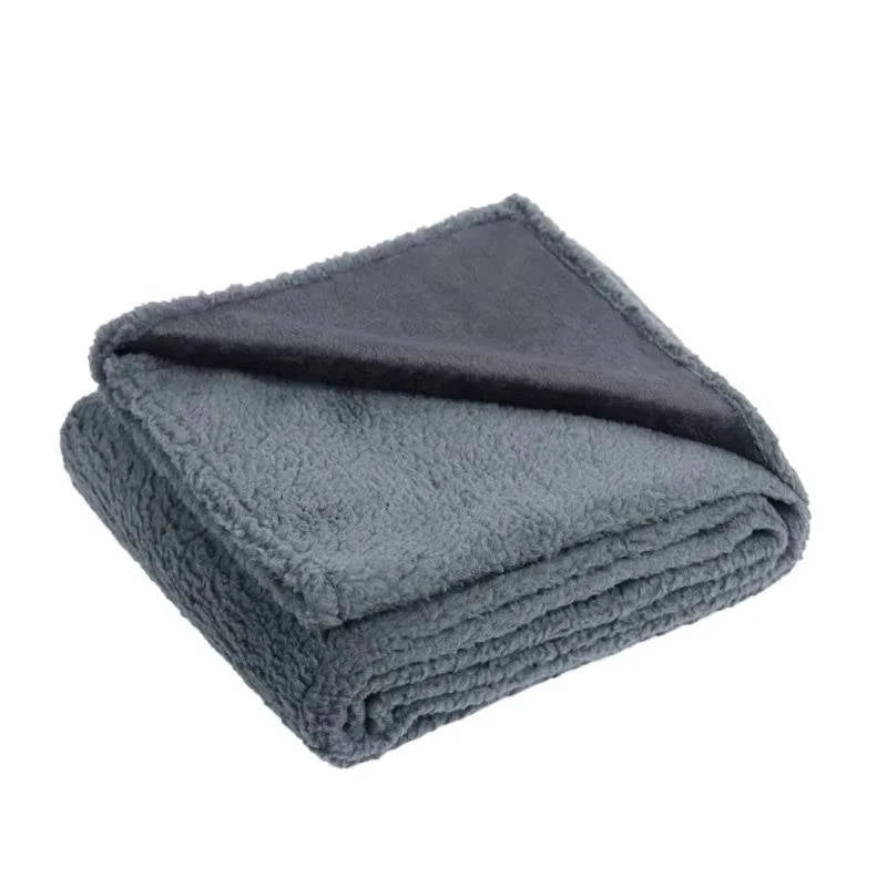 Dog Blanket Waterproof Sherpa Fleece Raised Rim