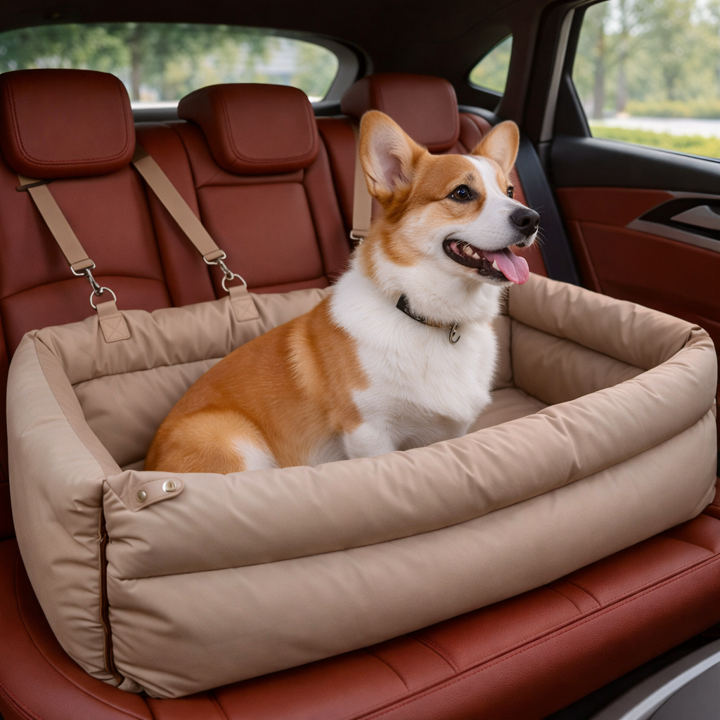 Dog Booster Seat Elevated Waterproof Faux Leather