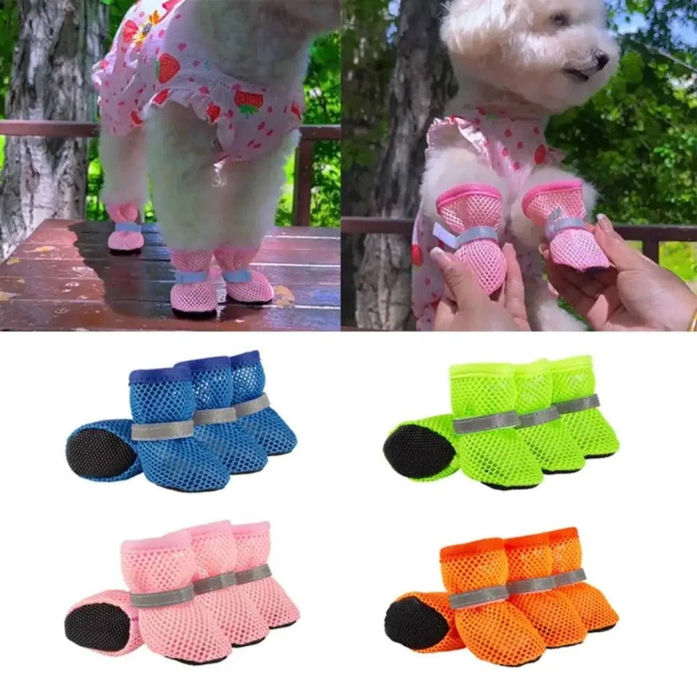 Dog Boots Breathable Mesh Non-Slip Set of 4