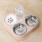 Dog Bowl Dual Bowl Stainless Steel Anti-Slip Base