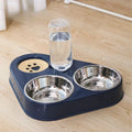Dog Bowl Dual Bowl Stainless Steel Anti-Slip Base