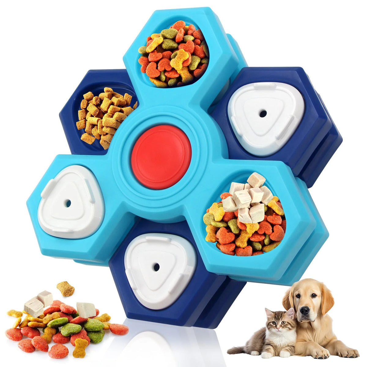 Dog Bowl Slow Feeder 4-Layer Puzzle Non-Slip Base