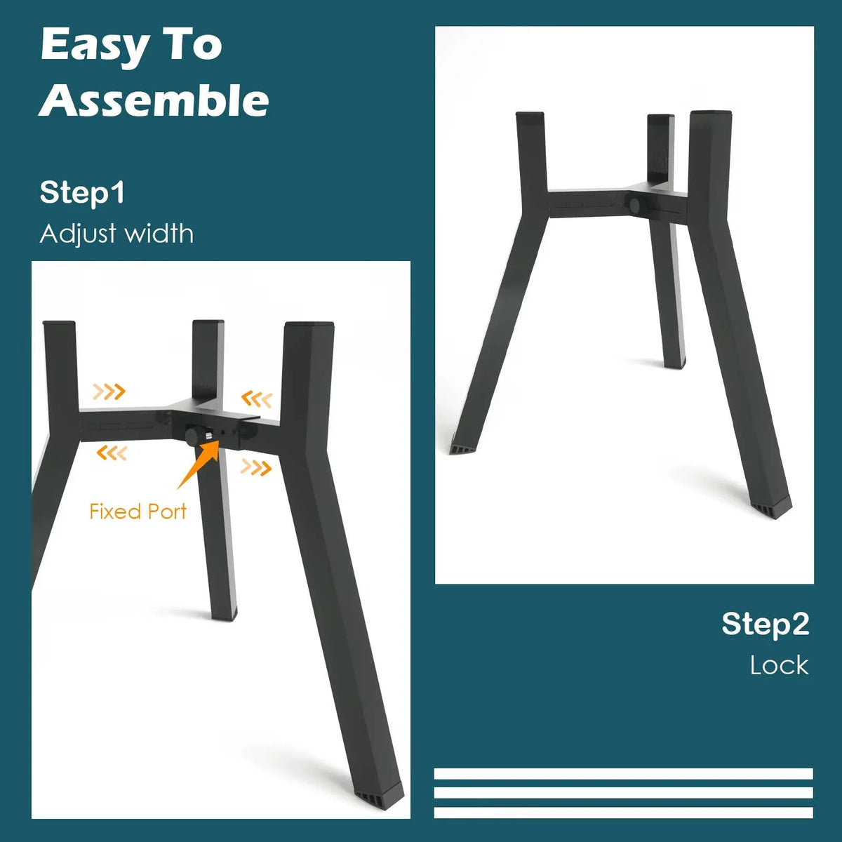 Dog Bowl Stand Adjustable Width Foldable Metal Frame