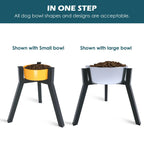 Dog Bowl Stand Adjustable Width Foldable Metal Frame