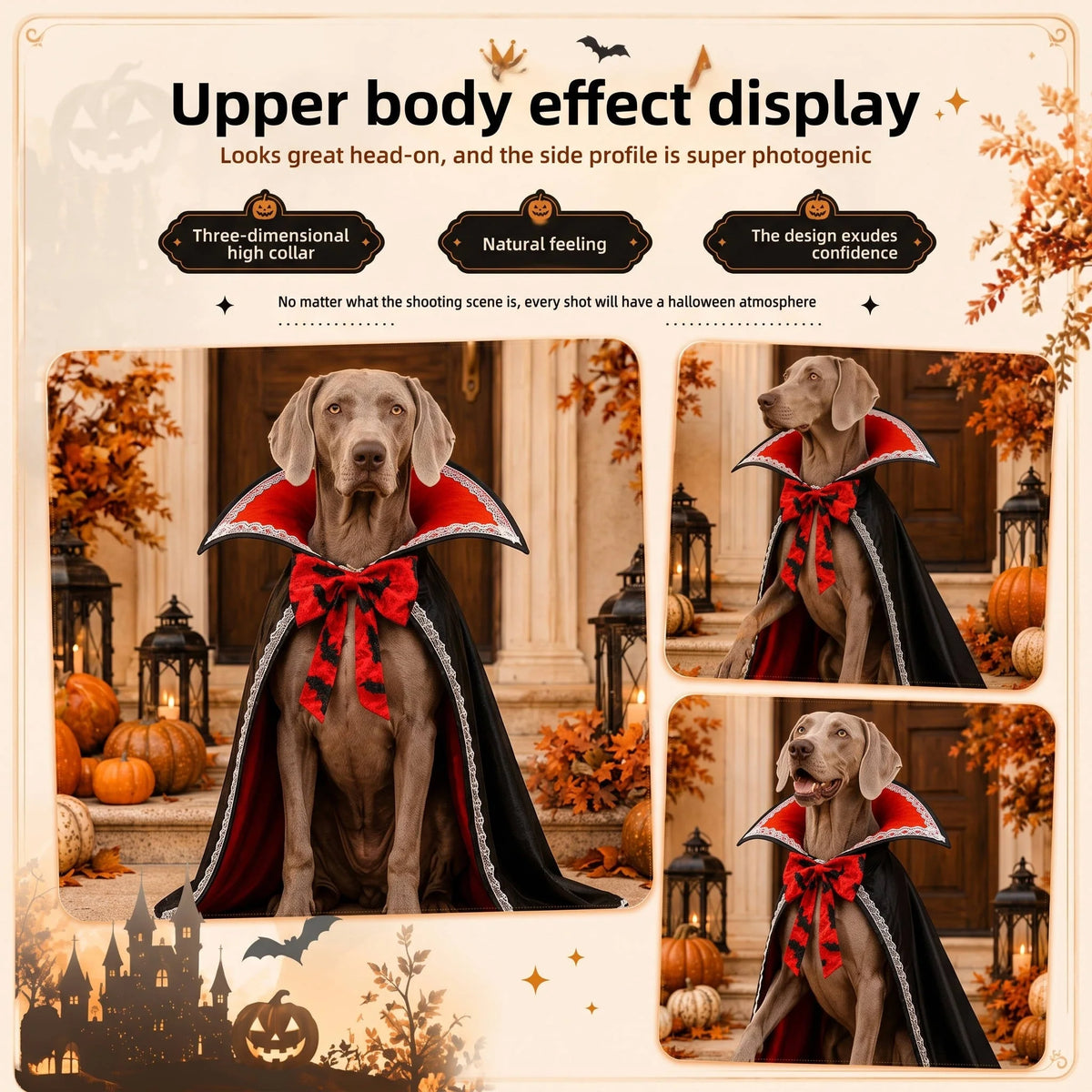Dog Cape Adjustable Straps & Breathable Polyester