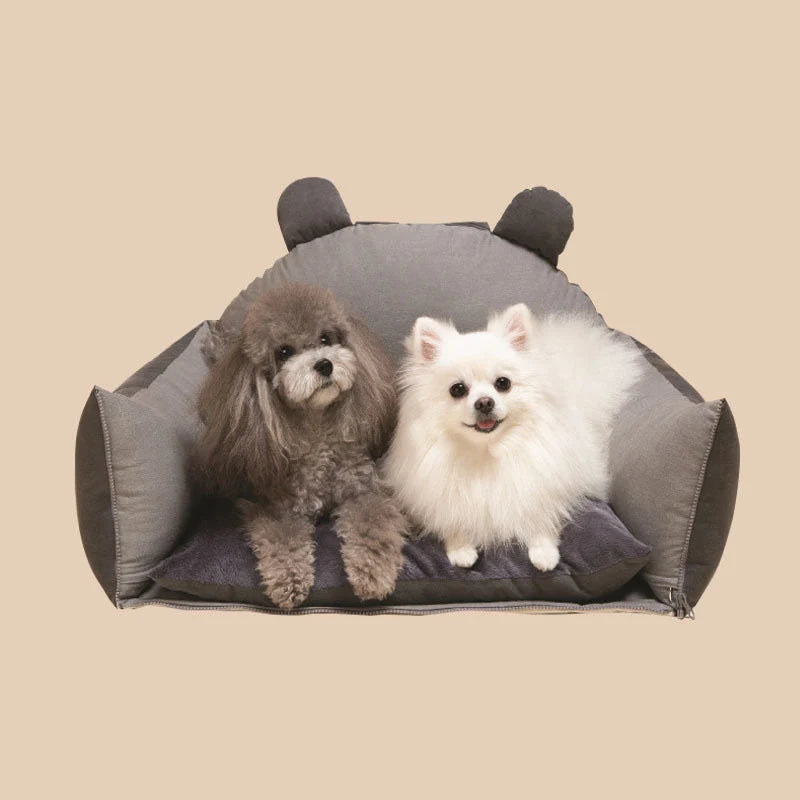 Dog Car Bed High Sides Seatbelt Clip Removable Cover