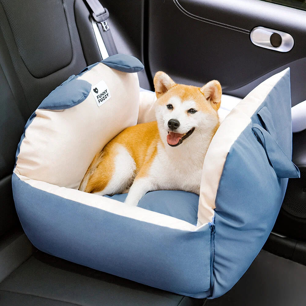 Dog Car Bed High Sides Seatbelt Clip Removable Cover