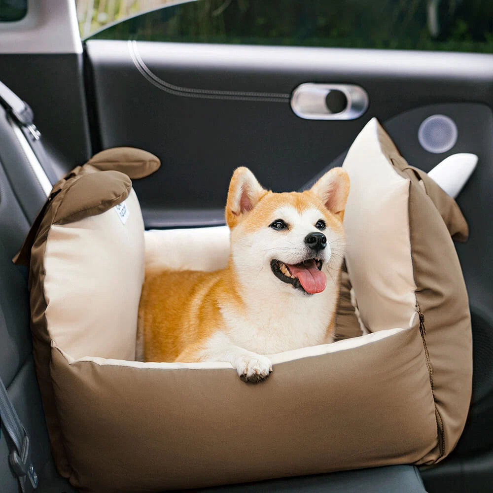 Dog Car Bed High Sides Seatbelt Clip Removable Cover