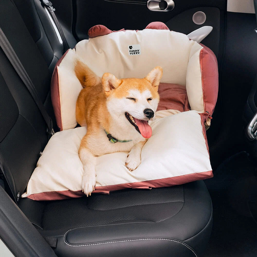 Dog Car Bed High Sides Seatbelt Clip Removable Cover