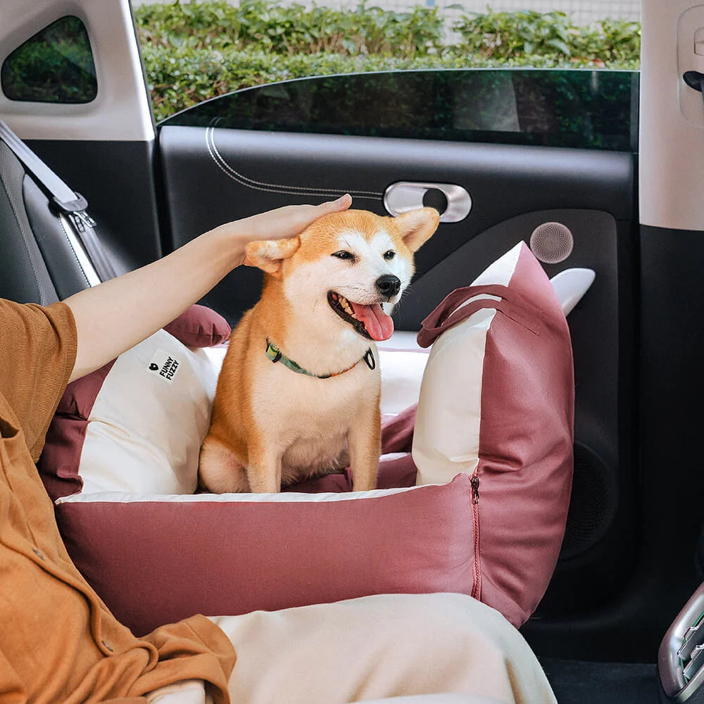 Dog Car Bed High Sides Seatbelt Clip Removable Cover